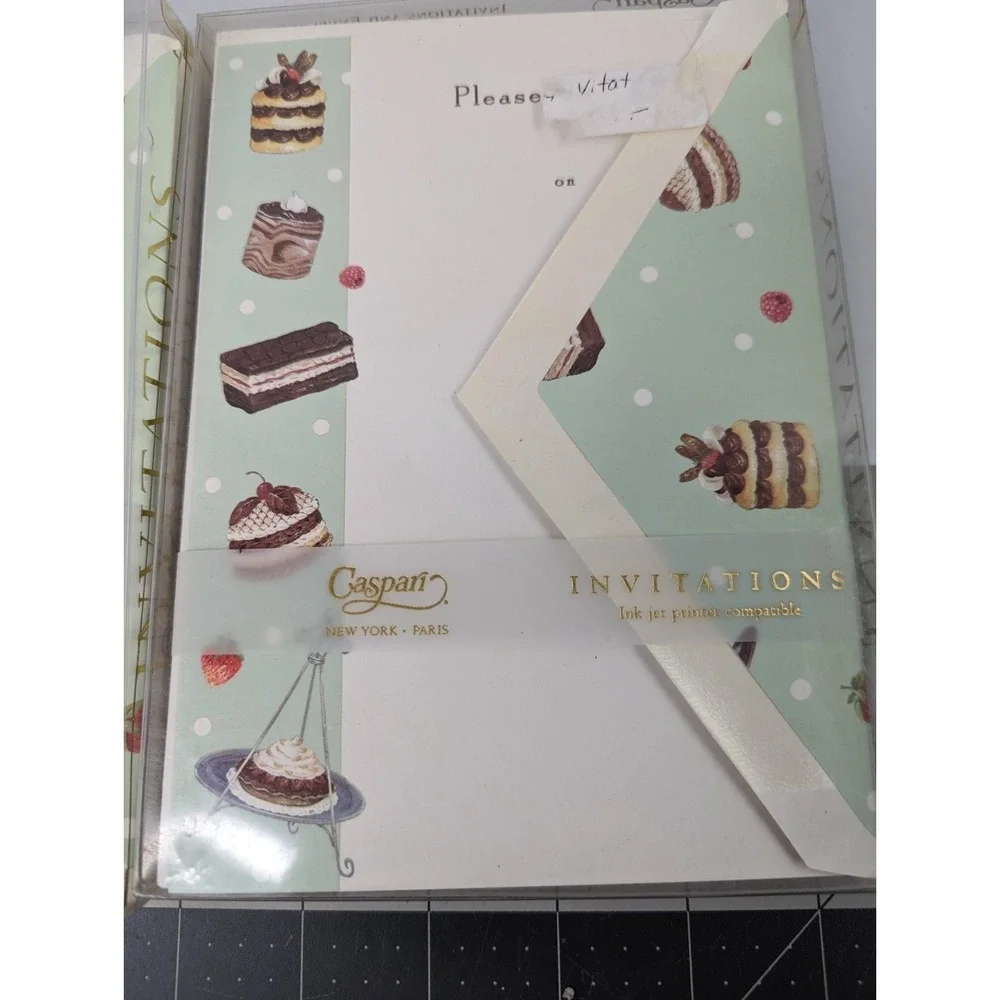 Caspari Party Invitations Chocolat Pamela Gladding 5x7 16 Total